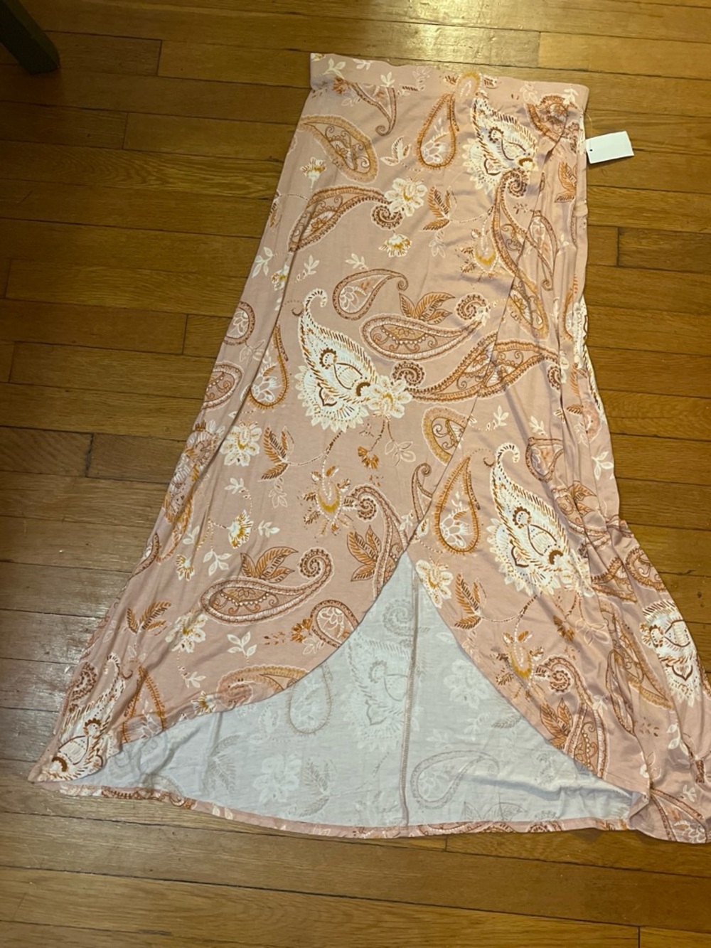 Charlotte Russe Blush Pink Paisley Wrap Maxi Skirt
